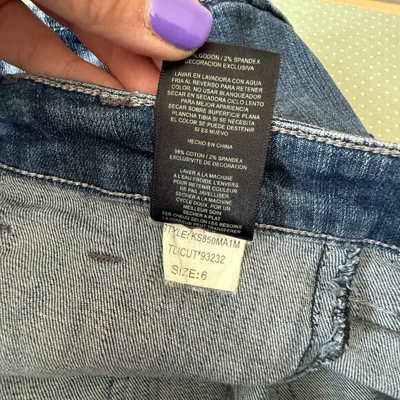 Women's 6 Kut From The Kloth Roll Cuff Distressed Jean Shorts - Picture 6 of 6